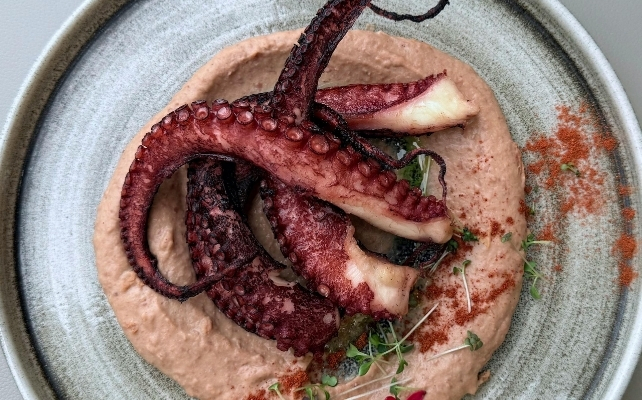 cooked octopus on a plate