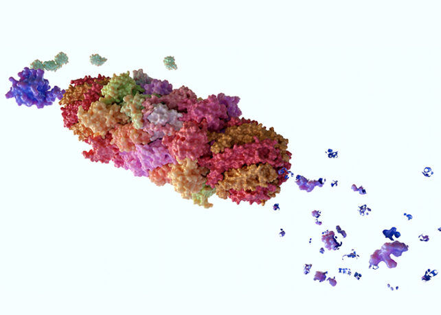 A visual representation of multi-colored particles.