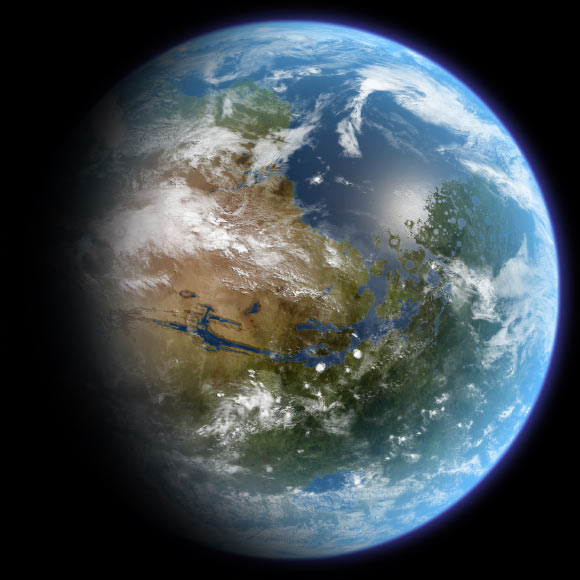 An artist’s impression of a terraformed Mars. Image credit: Daein Ballard / CC BY-SA 3.0.