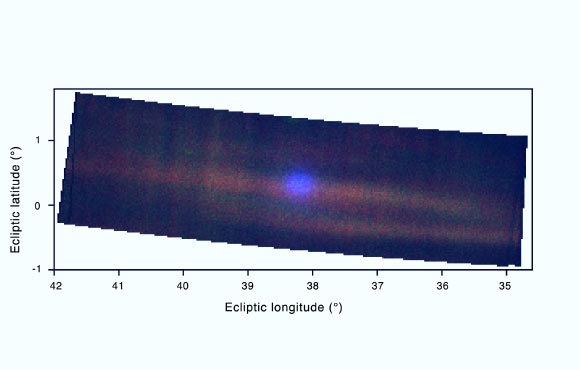 This composite image of the interstellar comet 3I/ATLAS was captured on November 6, 2025 by the UVS instrument on board NASA’s Europa Clipper spacecraft from a distance of around 164 million km (103 million miles). Image credit: NASA / JPL-Caltech / SwRI.