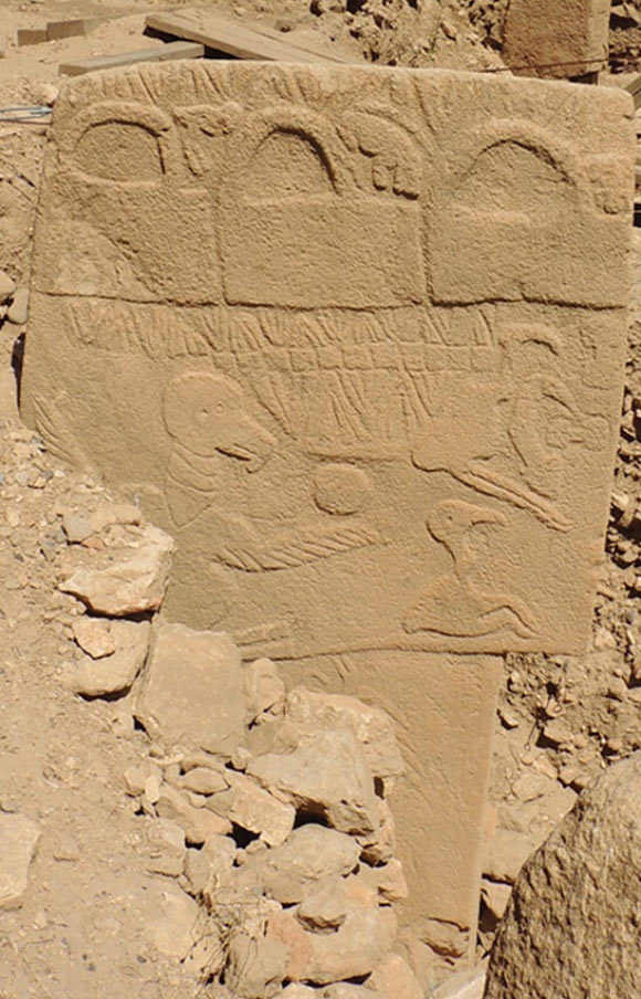 Pillar 43 in Enclosure D, Göbekli Tepe. Image credit: Alistair Coombs.