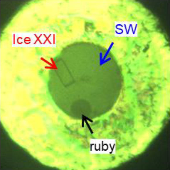 A small crystal of ice XXI formed through nucleation and slow melting process. Image credit: Lee et al., doi: 10.1038/s41563-025-02364-x.