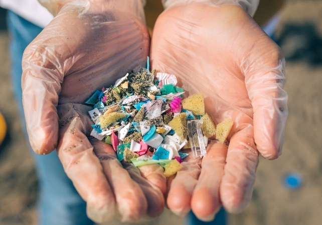 handful of microplastics