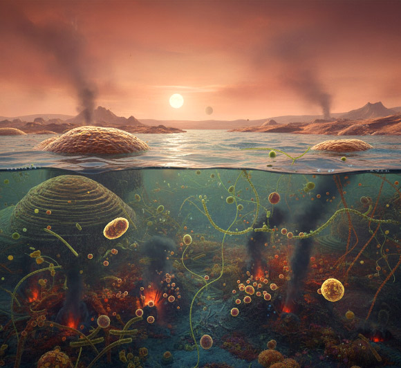 An AI impression of the Early Earth. Image credit: Gemini AI.