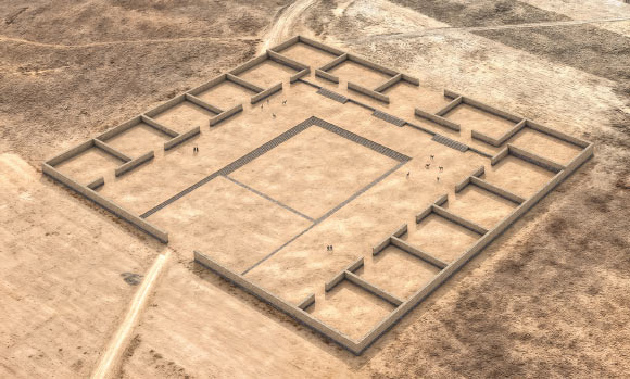 Isometric reconstruction of the Palaspata temple rendered with 3-m-tall walls. Image credit: Capriles et al., doi: 10.15184/aqy.2025.59.
