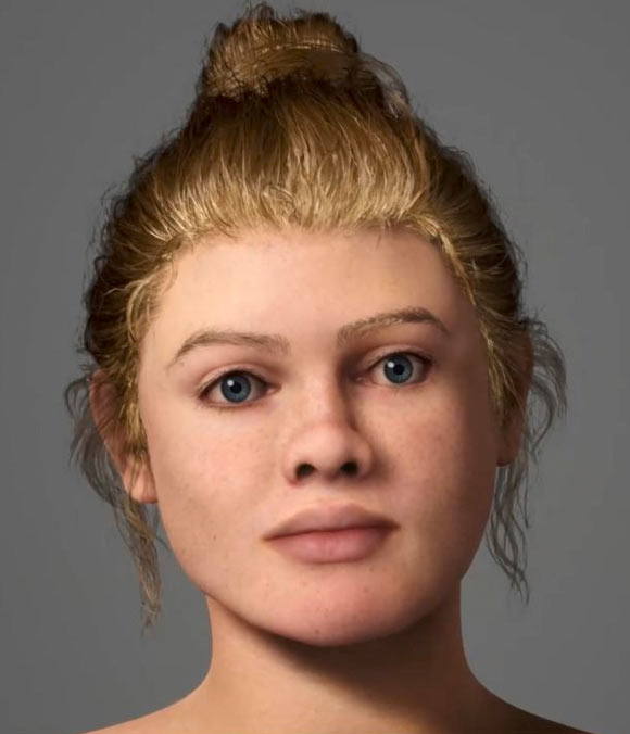 The facial depiction of the Beachy Head Woman. Image credit: Face Lab, Liverpool John Moores University.