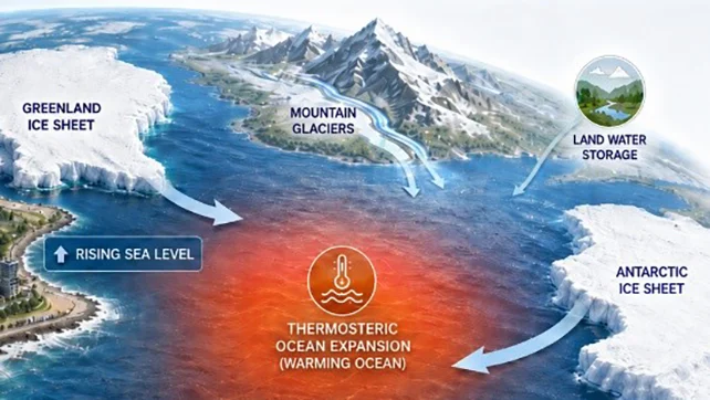 Illustration of sea level change